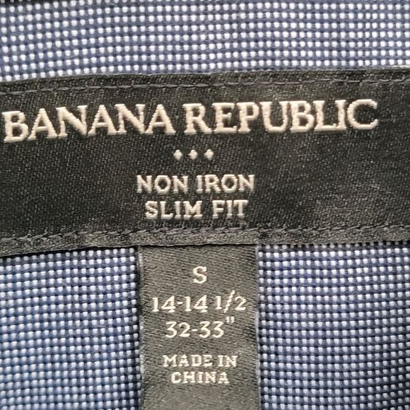 Banana Republic Blue 100% Cotton Long Sleeve ButtonDown Shirt Slim Fit Men Small - Picture 4 of 8